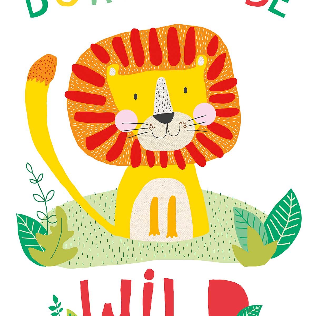 Tableau enfant lion born to be wild toile imprimée, HEXOA
