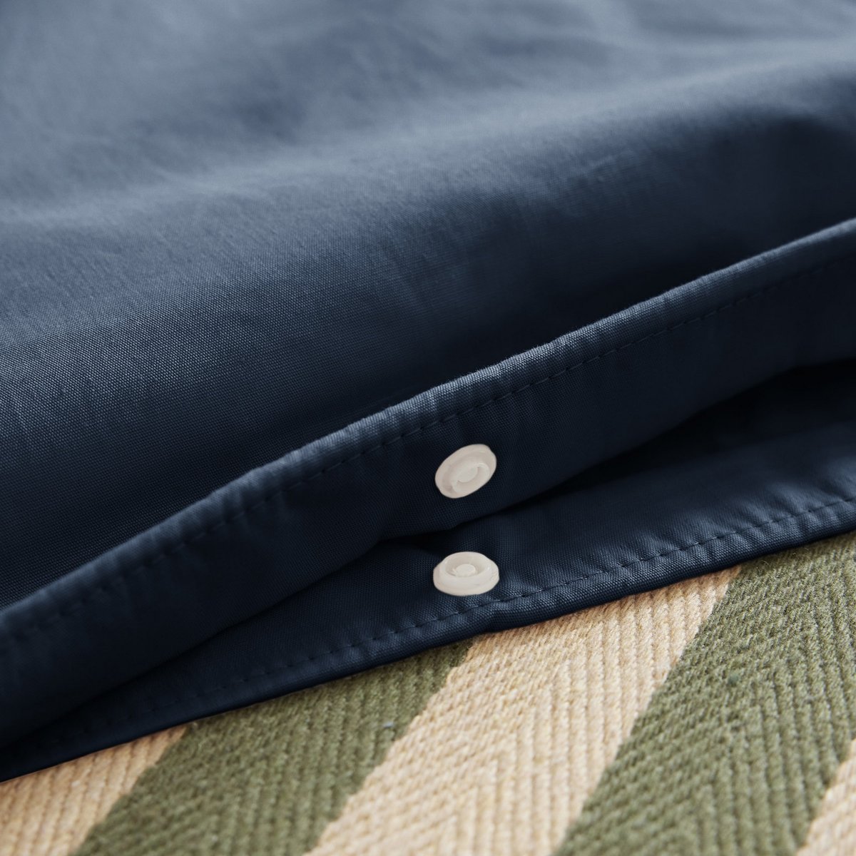 Housse de couette en 100% Percale de Coton bleu nuit, EDEN
