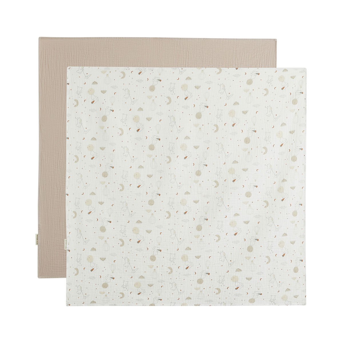 Lot de 2 langes Eliah marron, PETIT BEGUIN