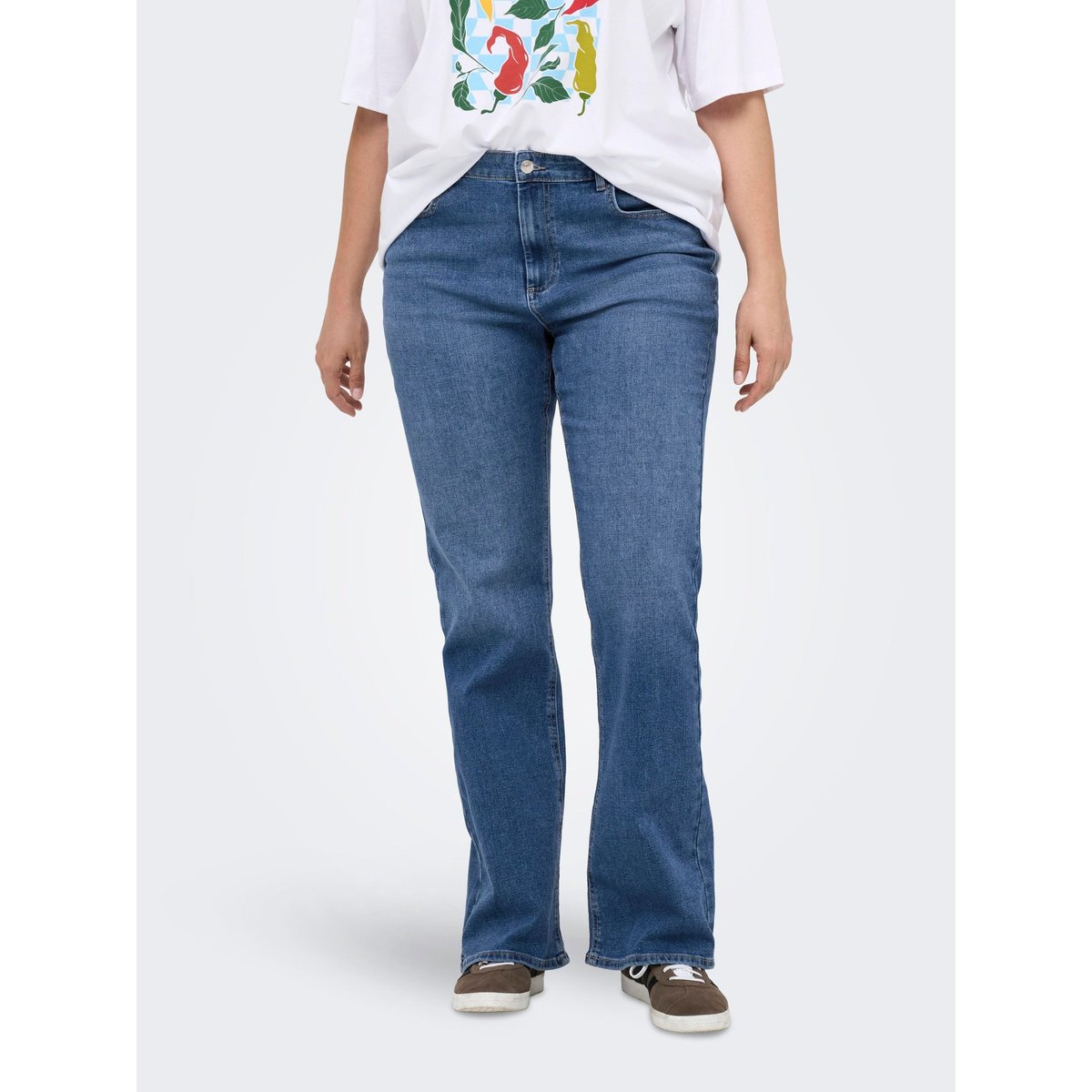 Jean Flared light blue denim, ONLY CARMAKOMA
