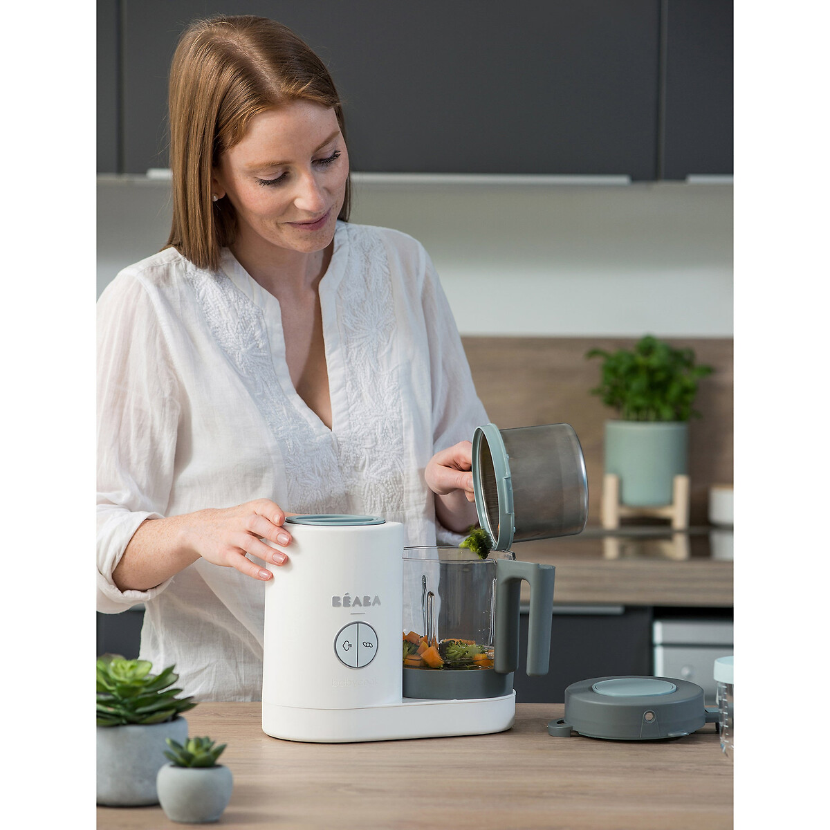 Babycook Néo Robot Bébé Cuiseur 6 en 1 gris/blanc, BEABA