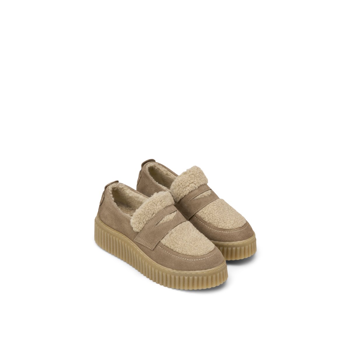 Chaussures à plateforme modèle Bianca avec doublure pelucheuse beige, MARC O'POLO