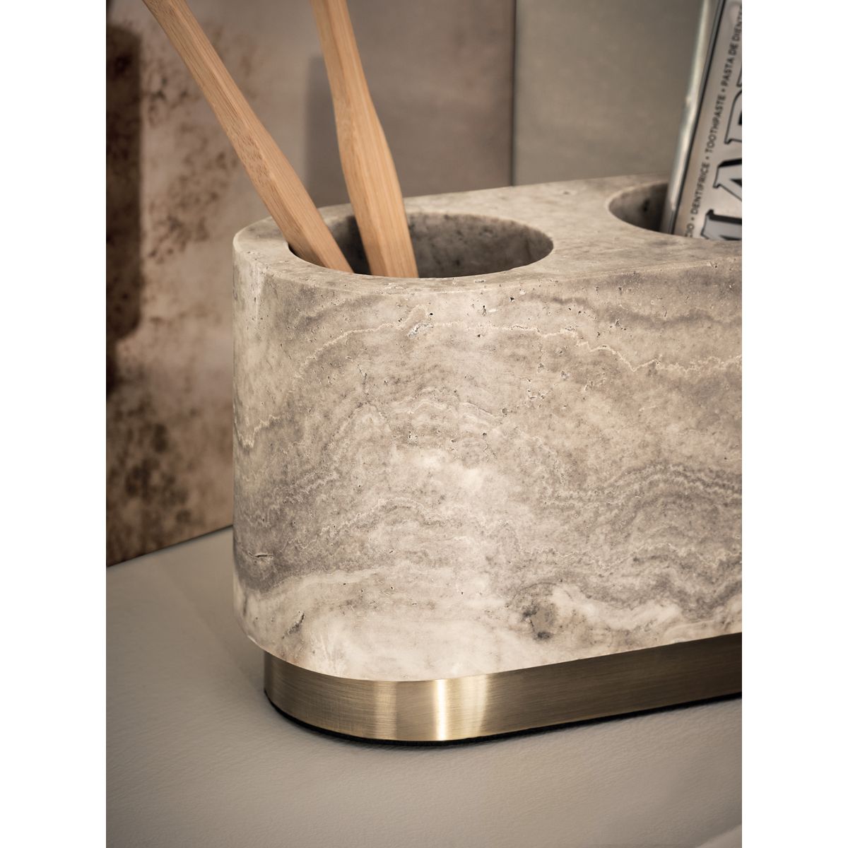 Porte-brosse à dents en marbre n. premium gris, NEXT