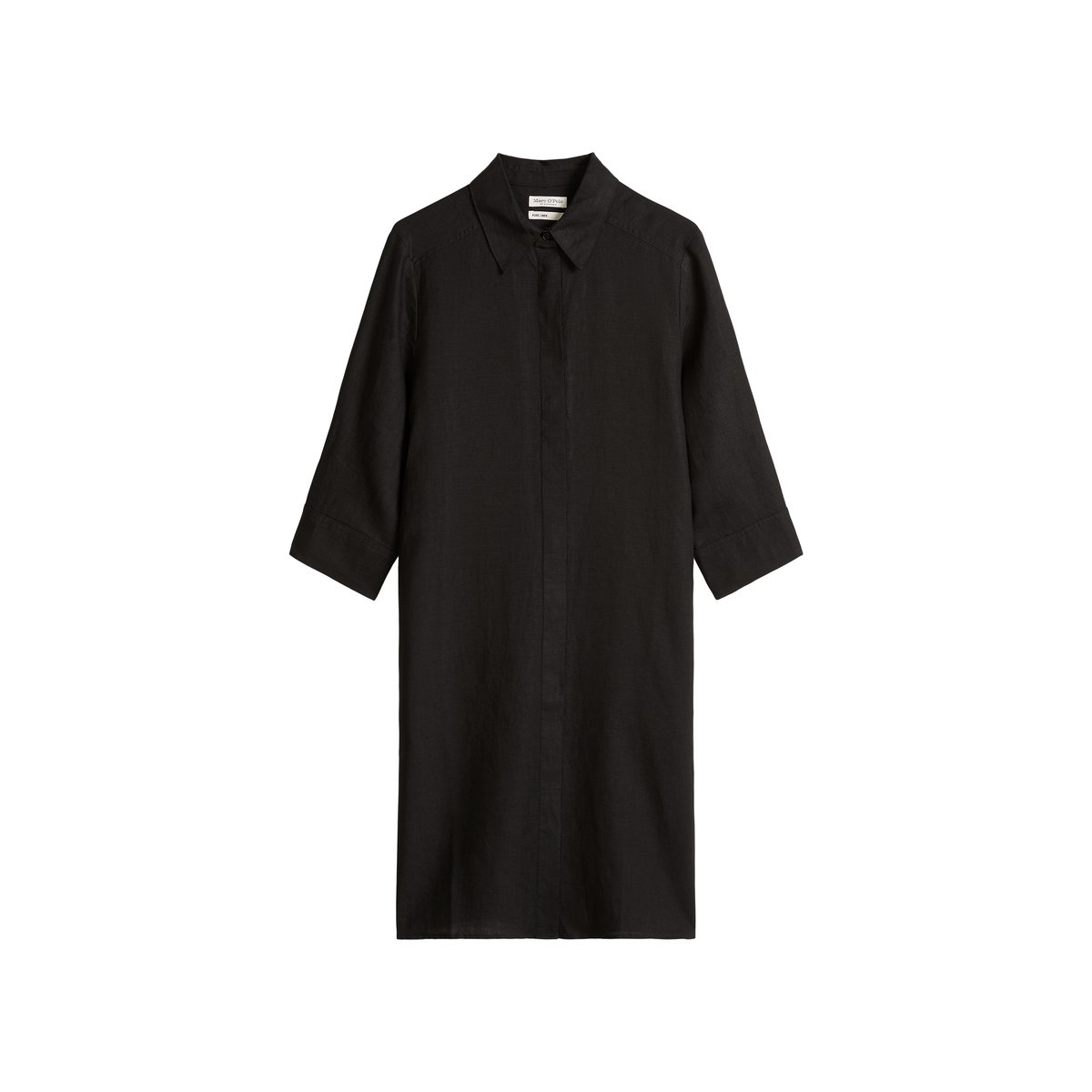 Robe en lin loose avec fermeture éclair sans couture noir, MARC O'POLO
