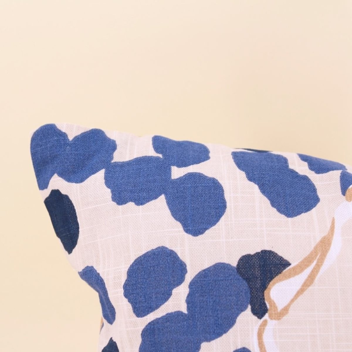 Coussin en coton imprimé coquillages 40x40cm bleu, ORNAMI