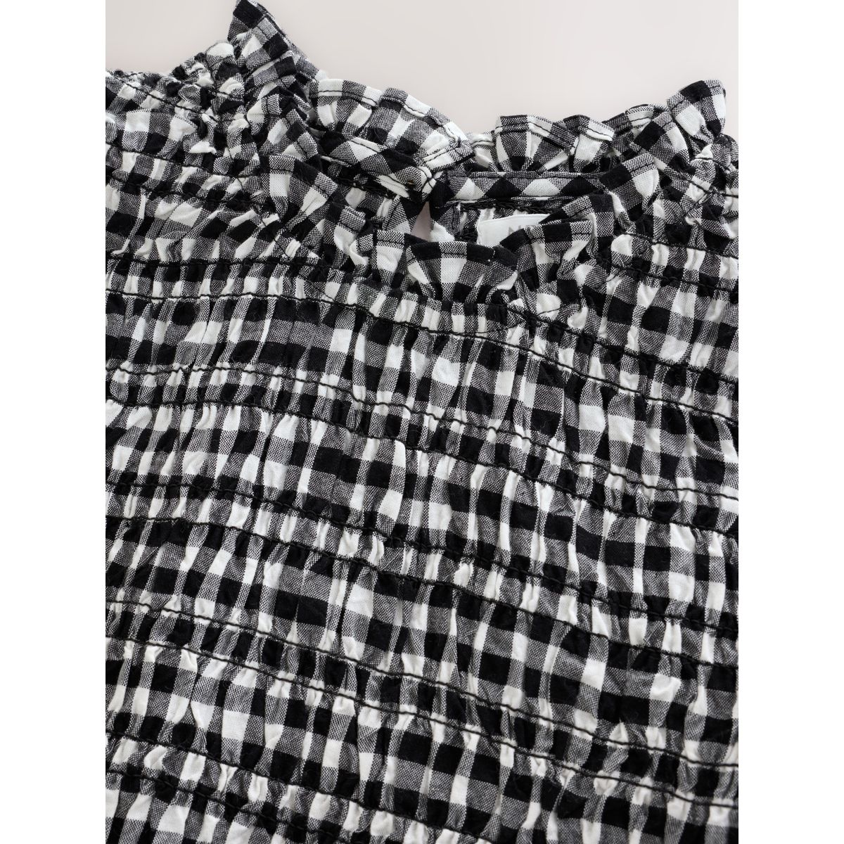 Robe froncée vichy noir/blanc, NEXT