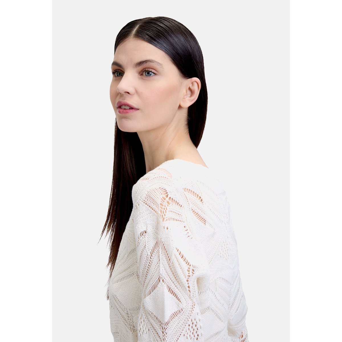 Pull-over en maille à encolure ronde pearled ivory, CARTOON
