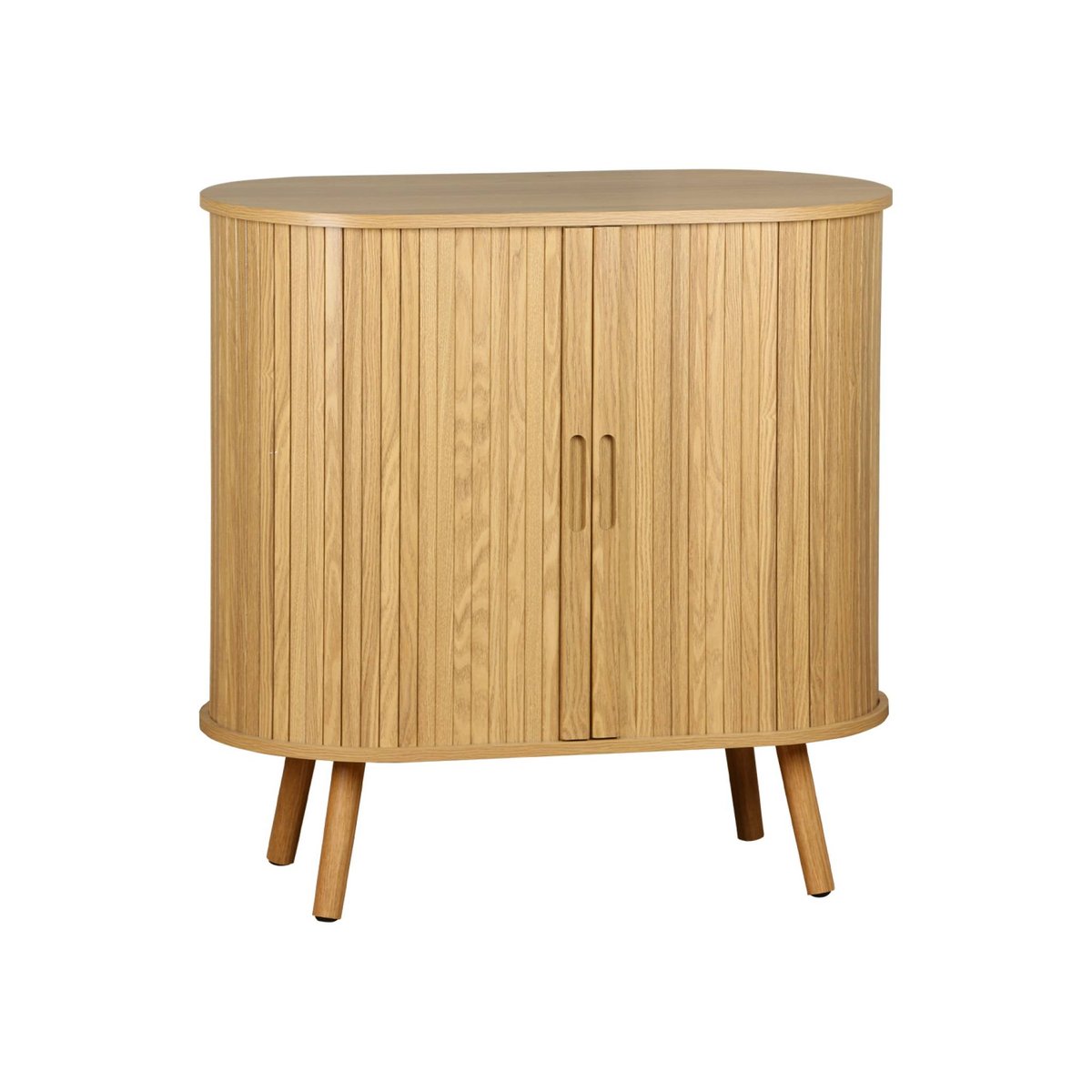 Buffet scandinave décor bois rainuré 2 portes coulissantes 80cm LEGACY naturel, SWEEEK