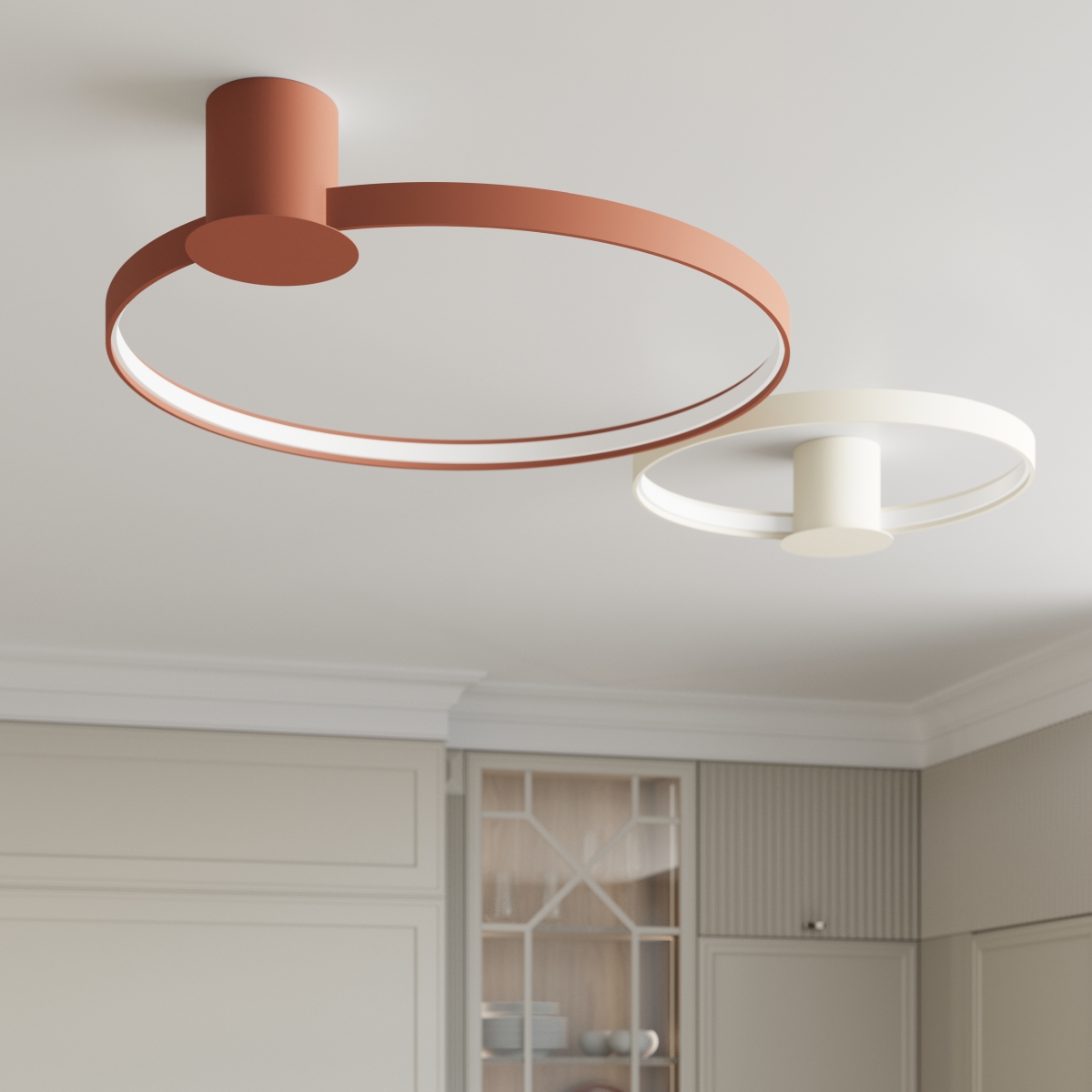 Plafonnier Aluminium Beige LED 1 Rio beige, EDEN