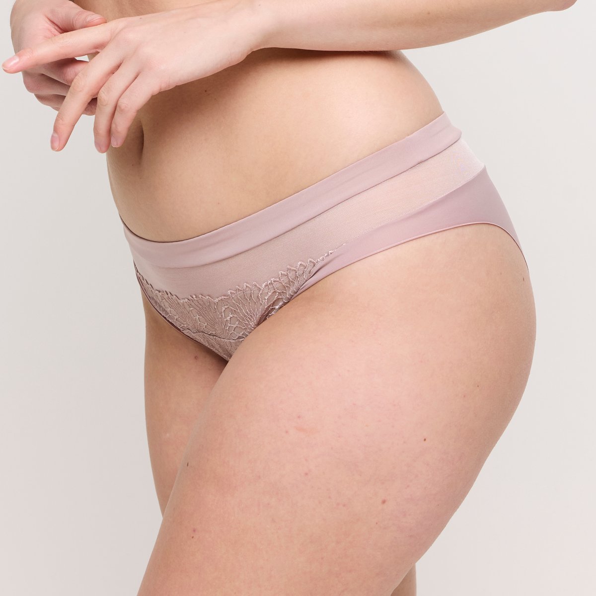 Slip brésilien SOPHORA blanc - bois de rose, PRIMADONNA