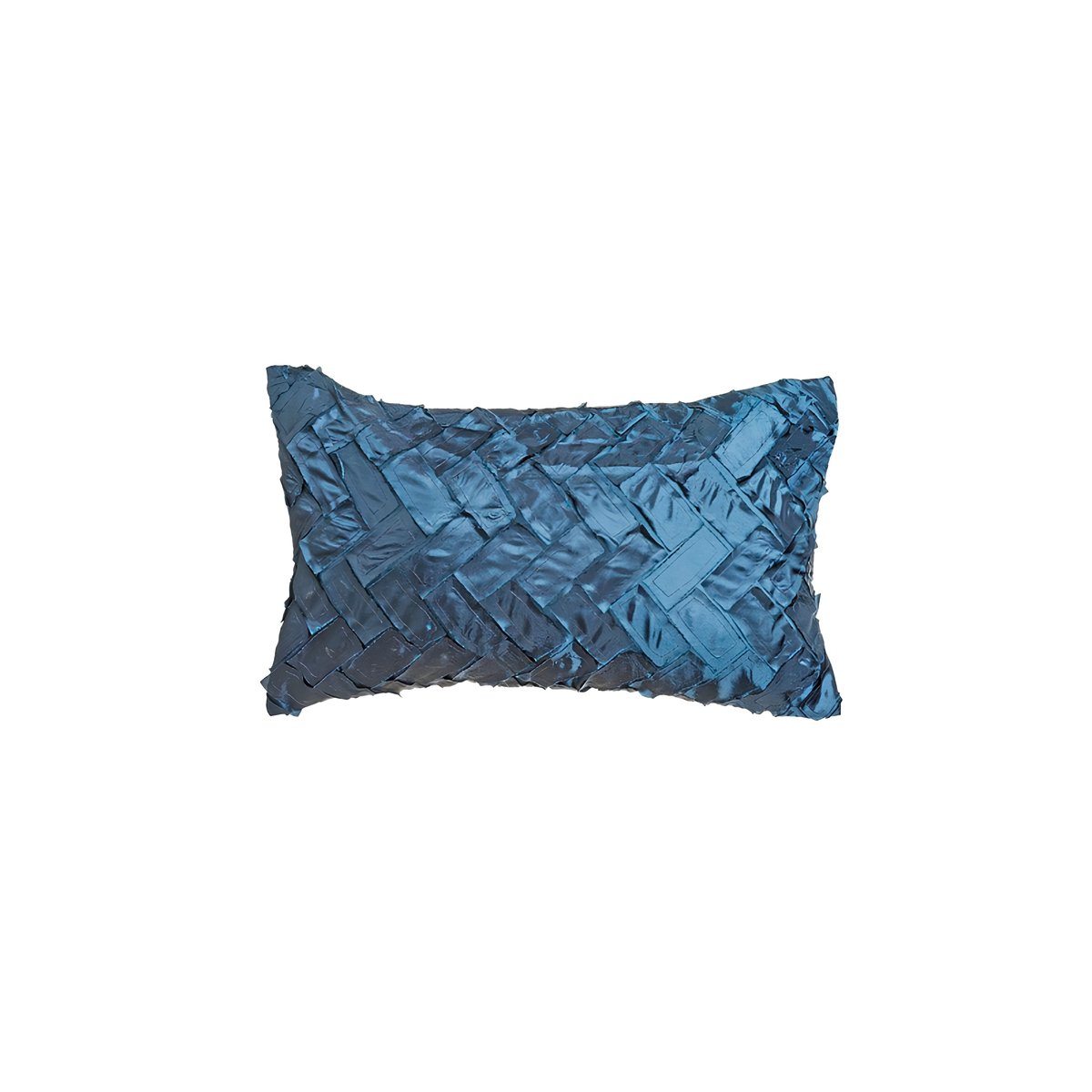 Housse de coussin décorative à motif chevrons en relief L50 SAINT bleu, SIA DECO