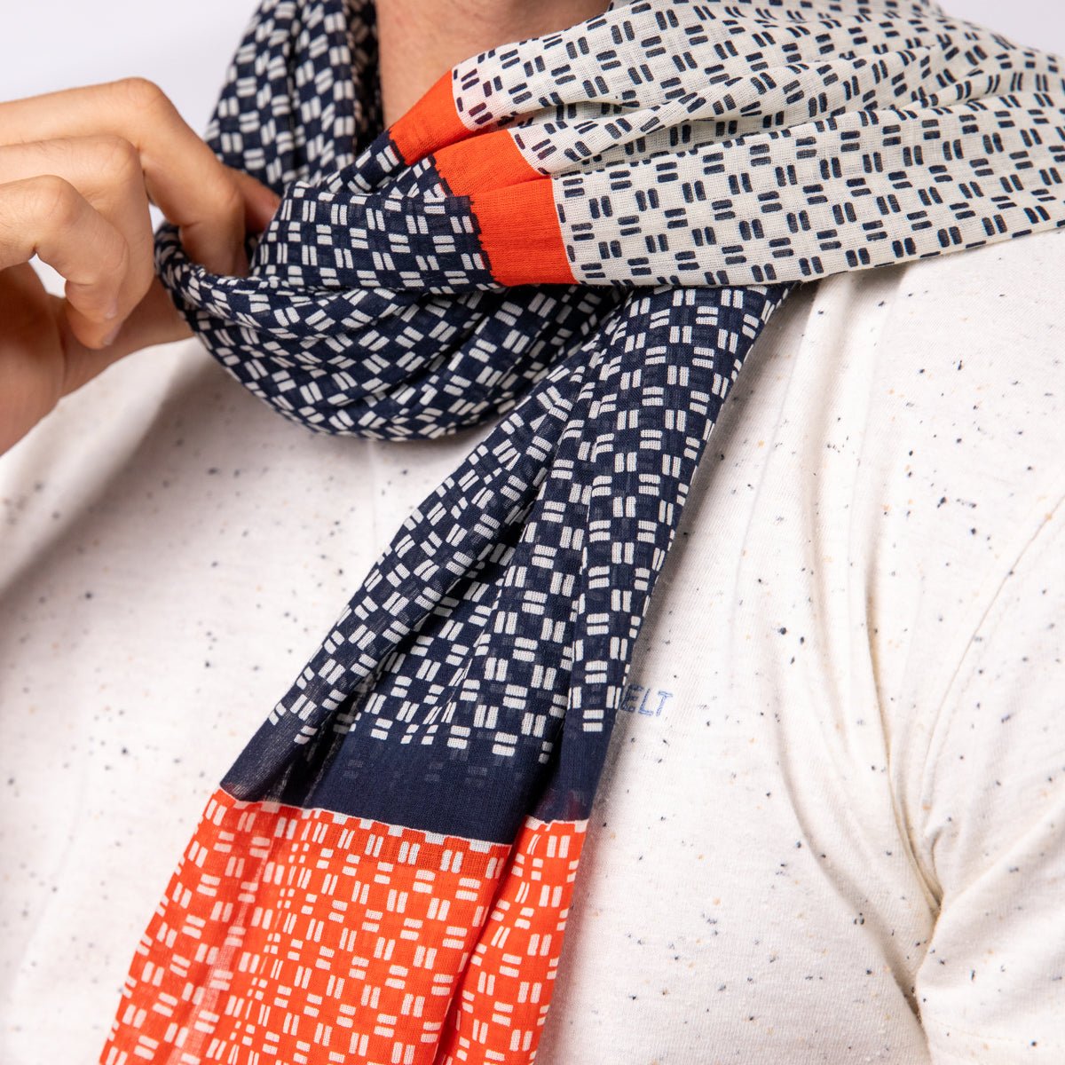 Foulard en coton biologique bleu et rouge, BILLYBELT