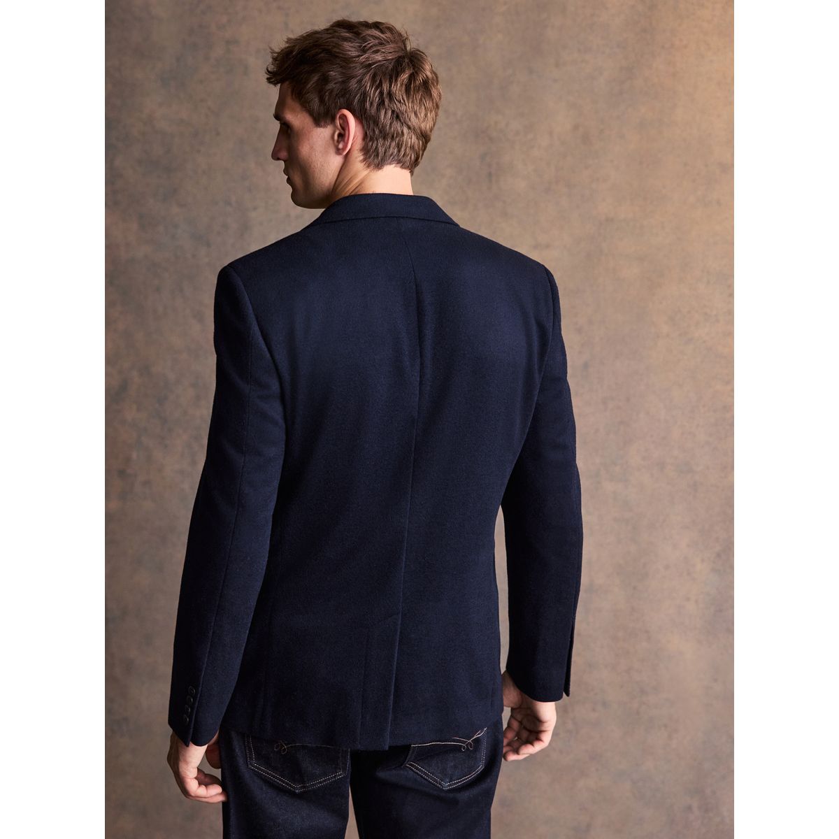 Blazer standard doux en laine majoritaire bleu marine, NEXT