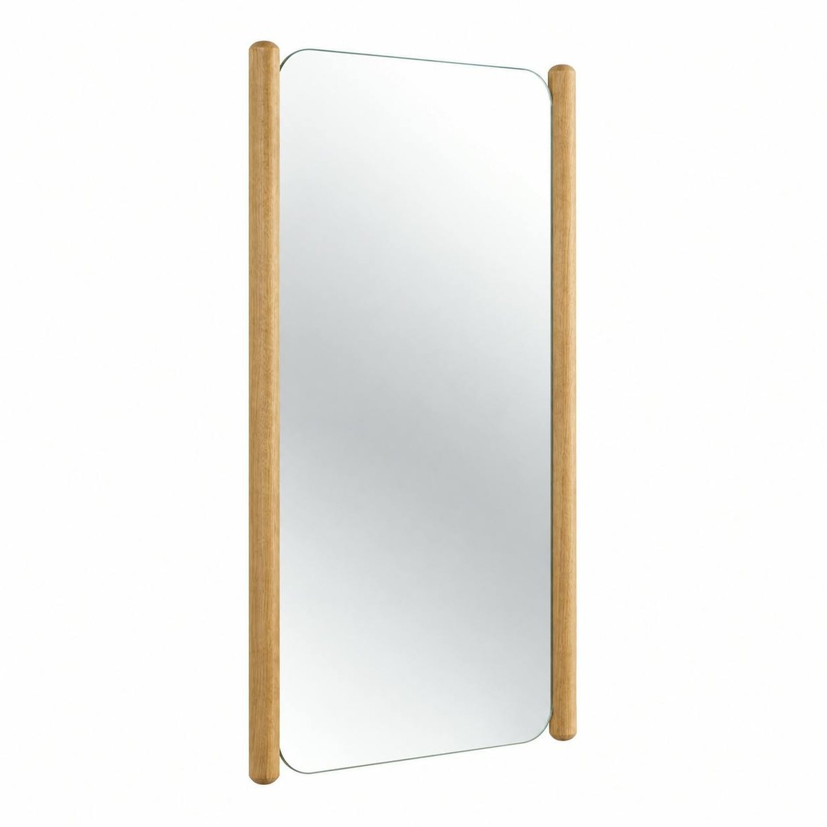 Miroir d'entrée vertical - baguettes latérales bois IENA bois naturel, PIER IMPORT