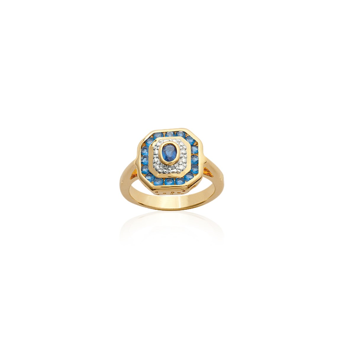 Bague plaqué or saphir véritable plaqué or (52 à 68), DAXON