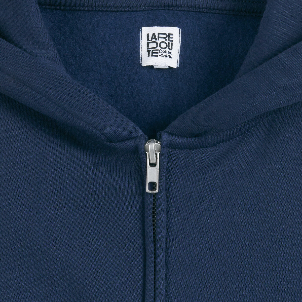 Zip-up hoodie in molton marineblauw, LA REDOUTE COLLECTIONS