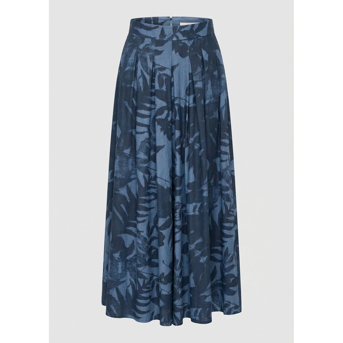 Pantalon jupe culotte imprimé navy/denim, HUMILITY