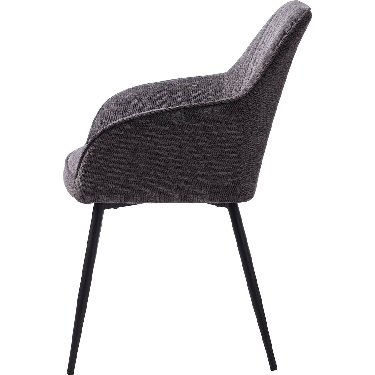 Chaise tapissée matelassée SEVITLE gris chiné, RECOLLECTION