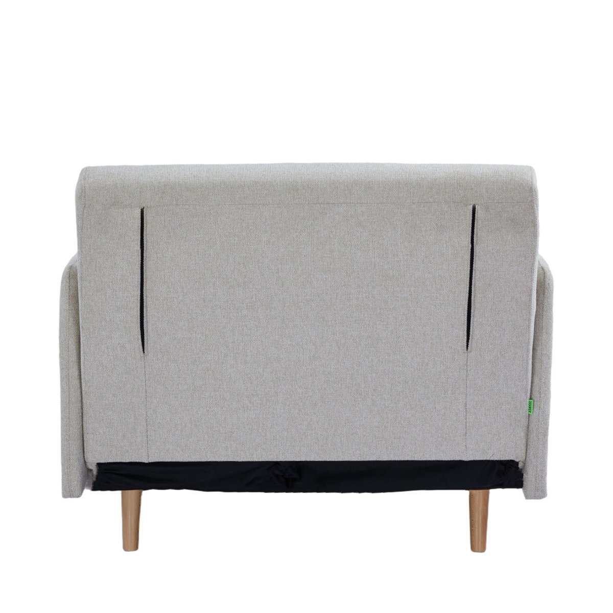 Fauteuil convertible en tissu pieds bois clair- BELUSHI beige, DRAWER