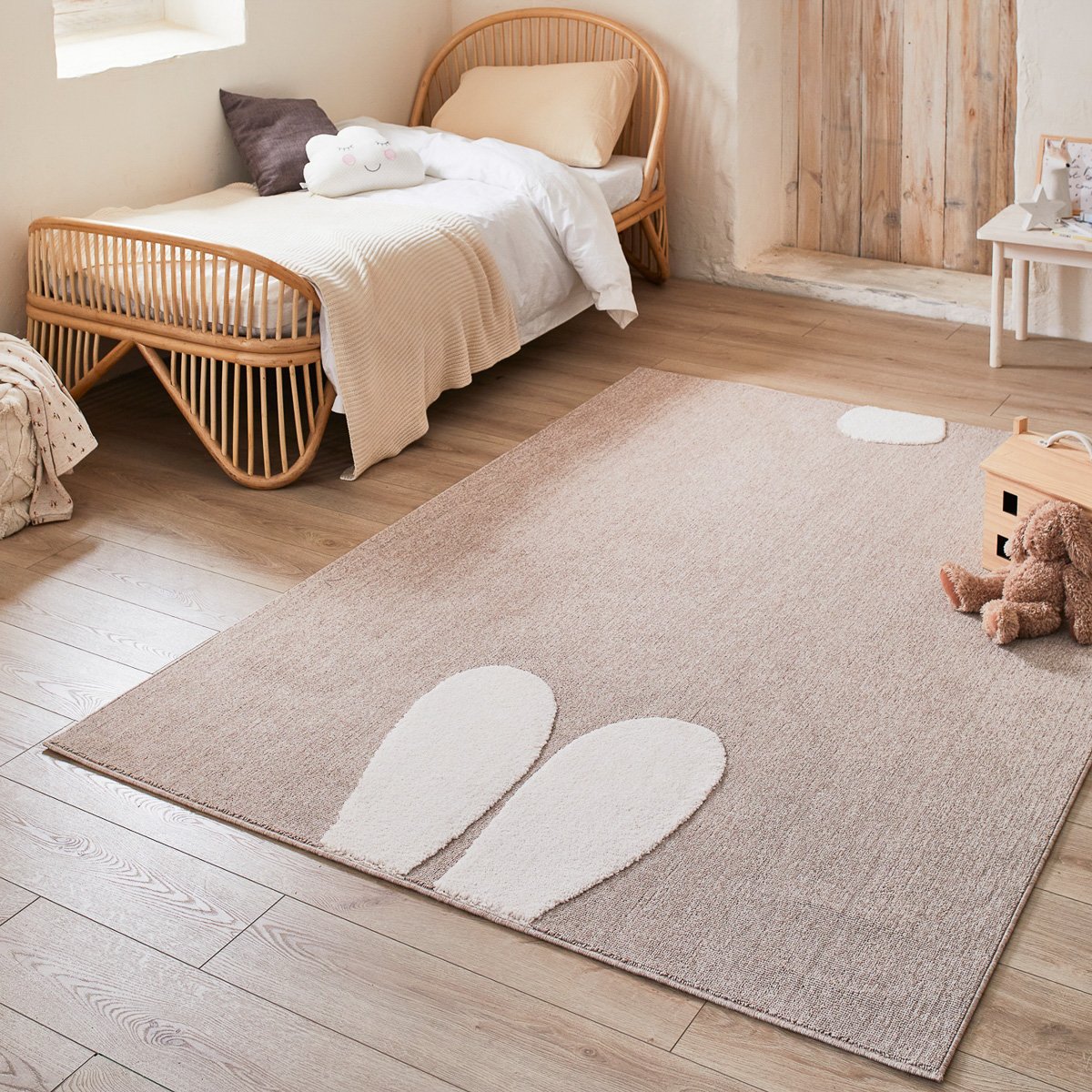 Tapis enfant BAMBI beige lapin, NAZAR RUGS