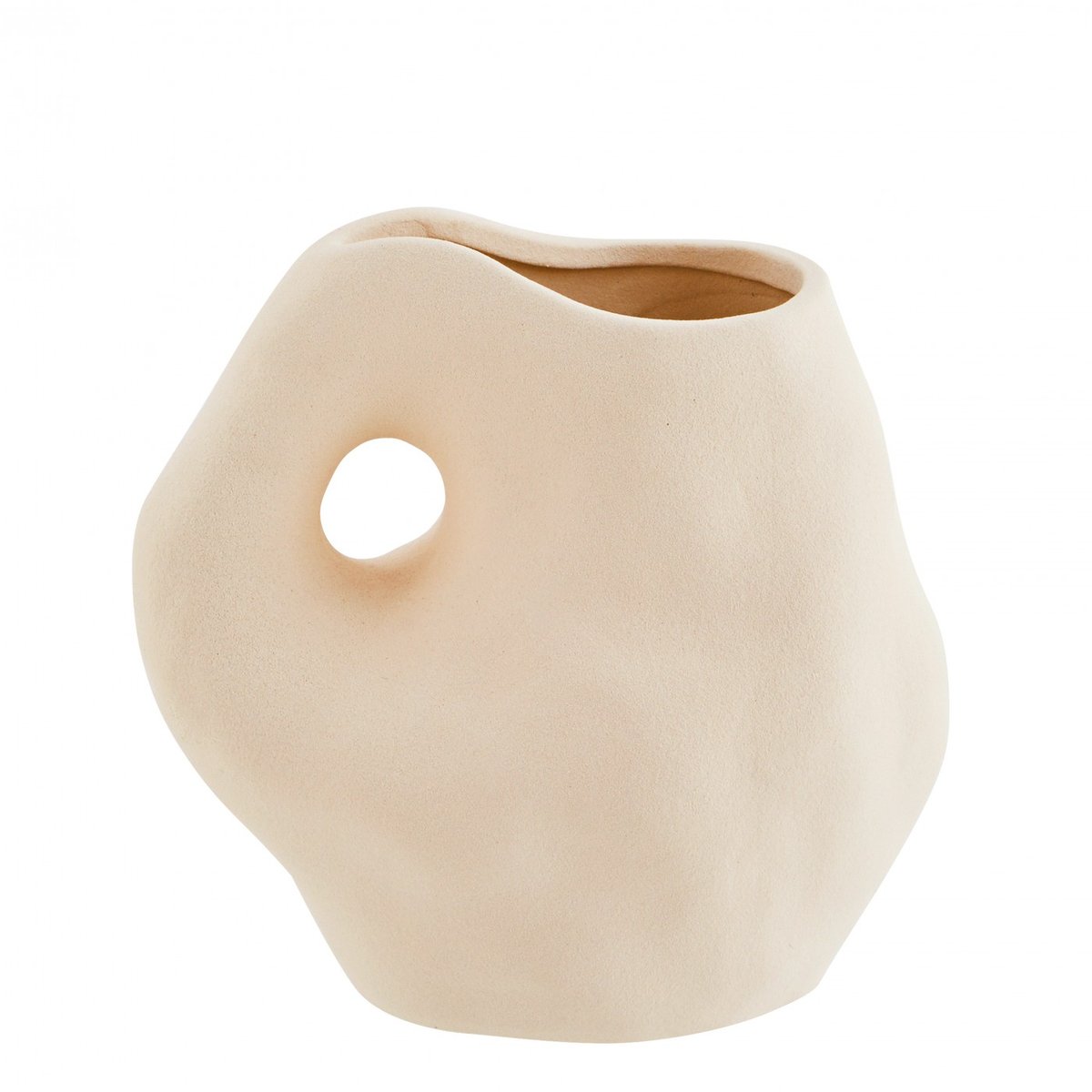 Vase Organique en Grès H 17cm vanille, MADAM STOLTZ