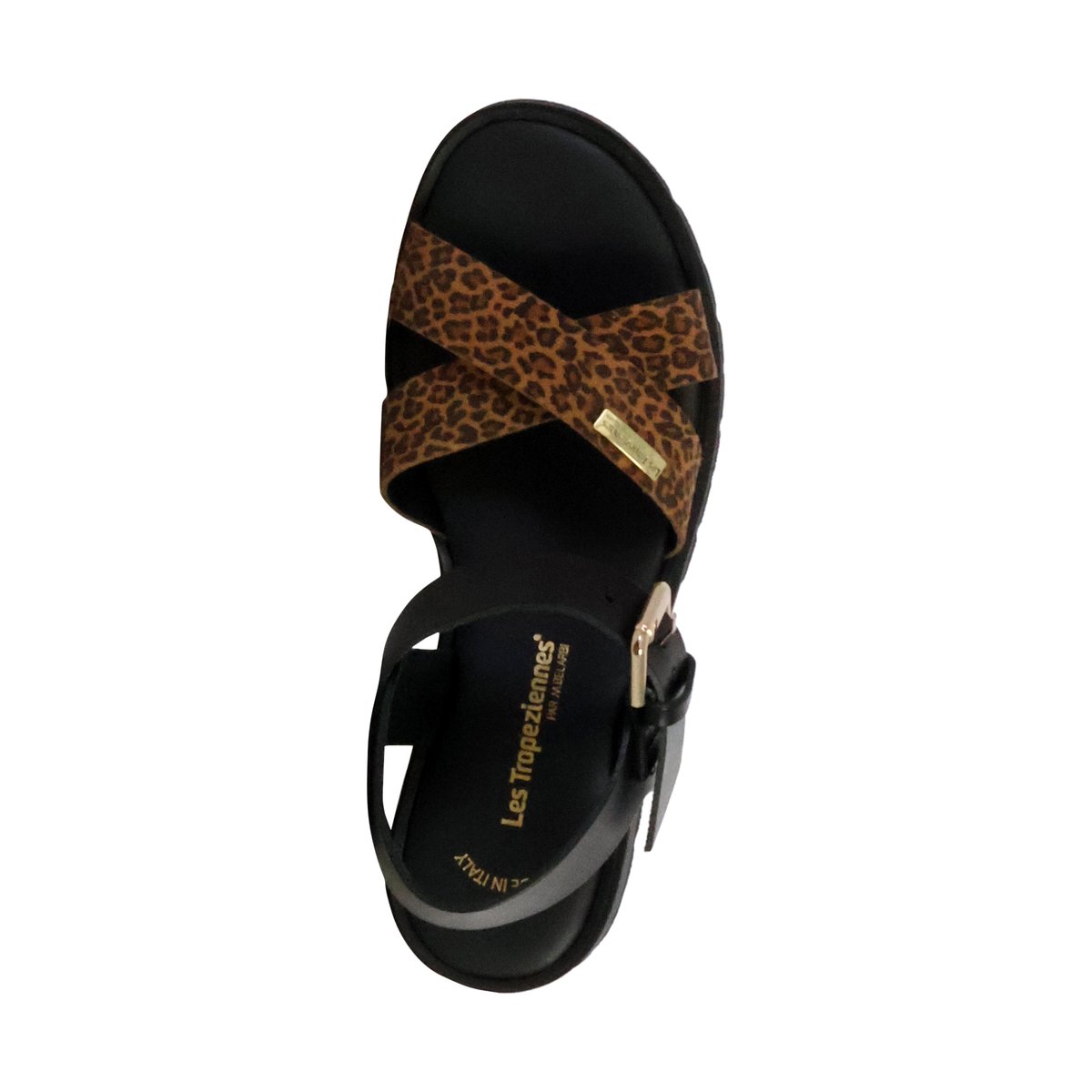 Sandale A Talon Cuir Les Tropeziennes Toboleo noir leopard, LES TROPEZIENNES PAR M.BELARBI