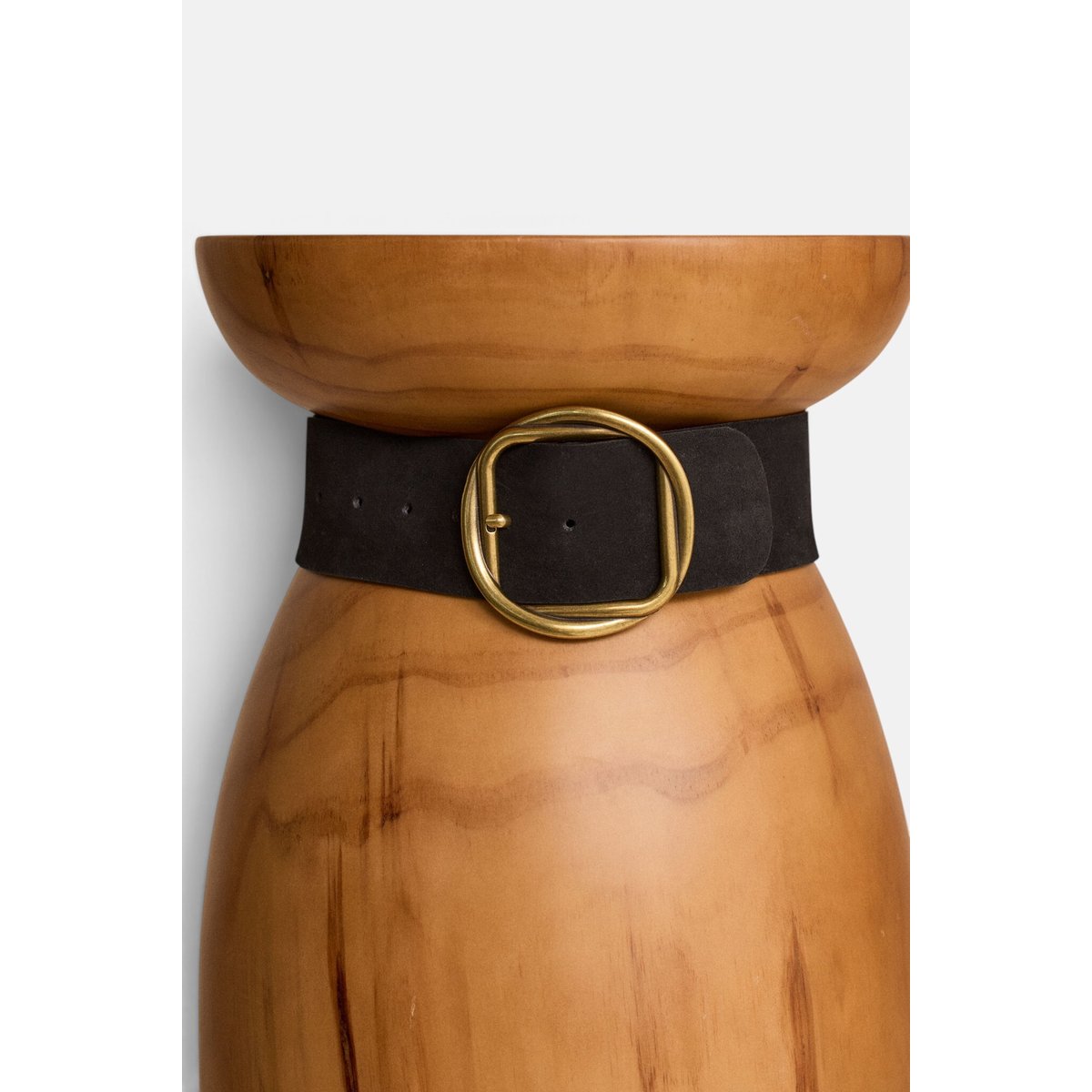 Ceinture large en cuir JEANNE noir, Maison 123