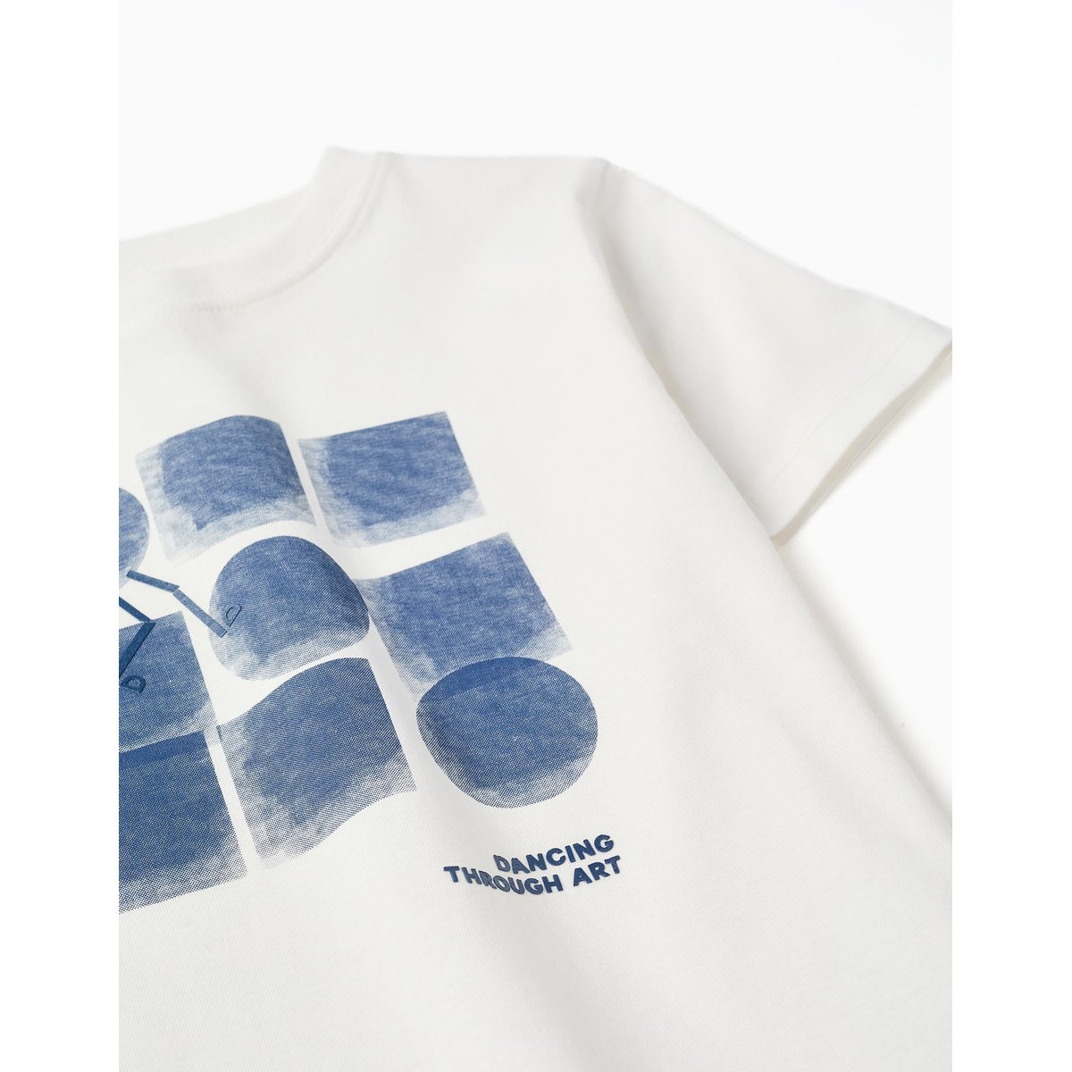 T-shirt en coton avec imprimé formes blanc, ZIPPY