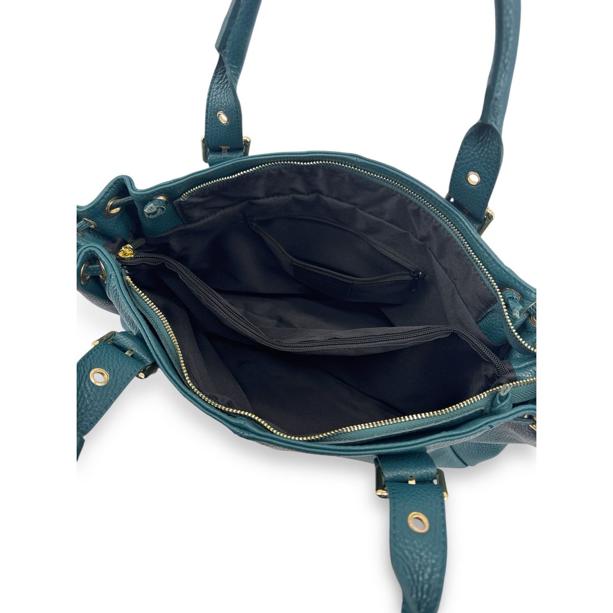 Sac bowling en cuir grainé PRINCESSE XL bleu canard, OH MY BAG