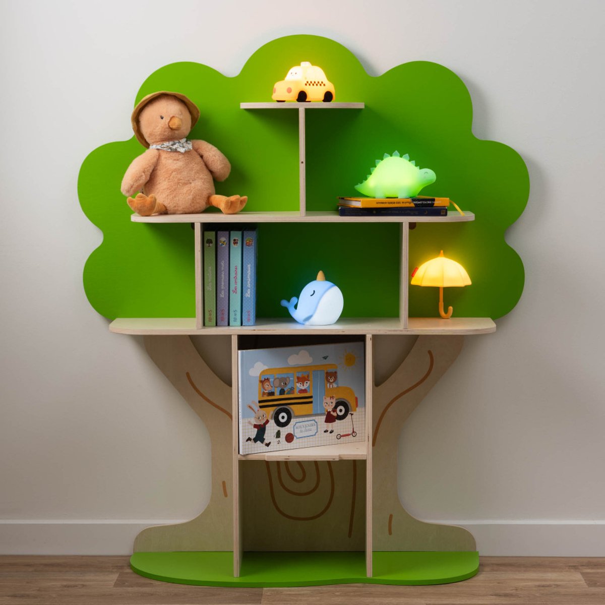 Veilleuse Dino en silicone rechargeable USB vert, AMADEUS LES PETITS