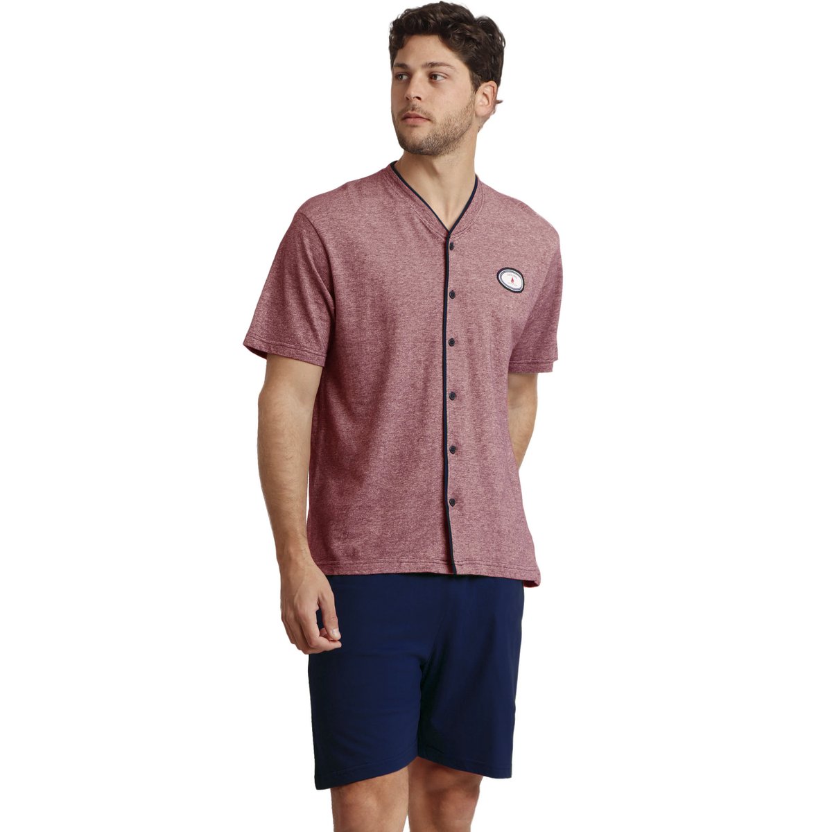 Pyjama short chemise Sailing Antonio Miro bordeaux, ADMAS