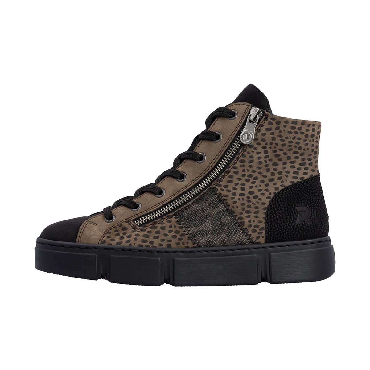 Basket Montante Cuir Malawi marron, RIEKER