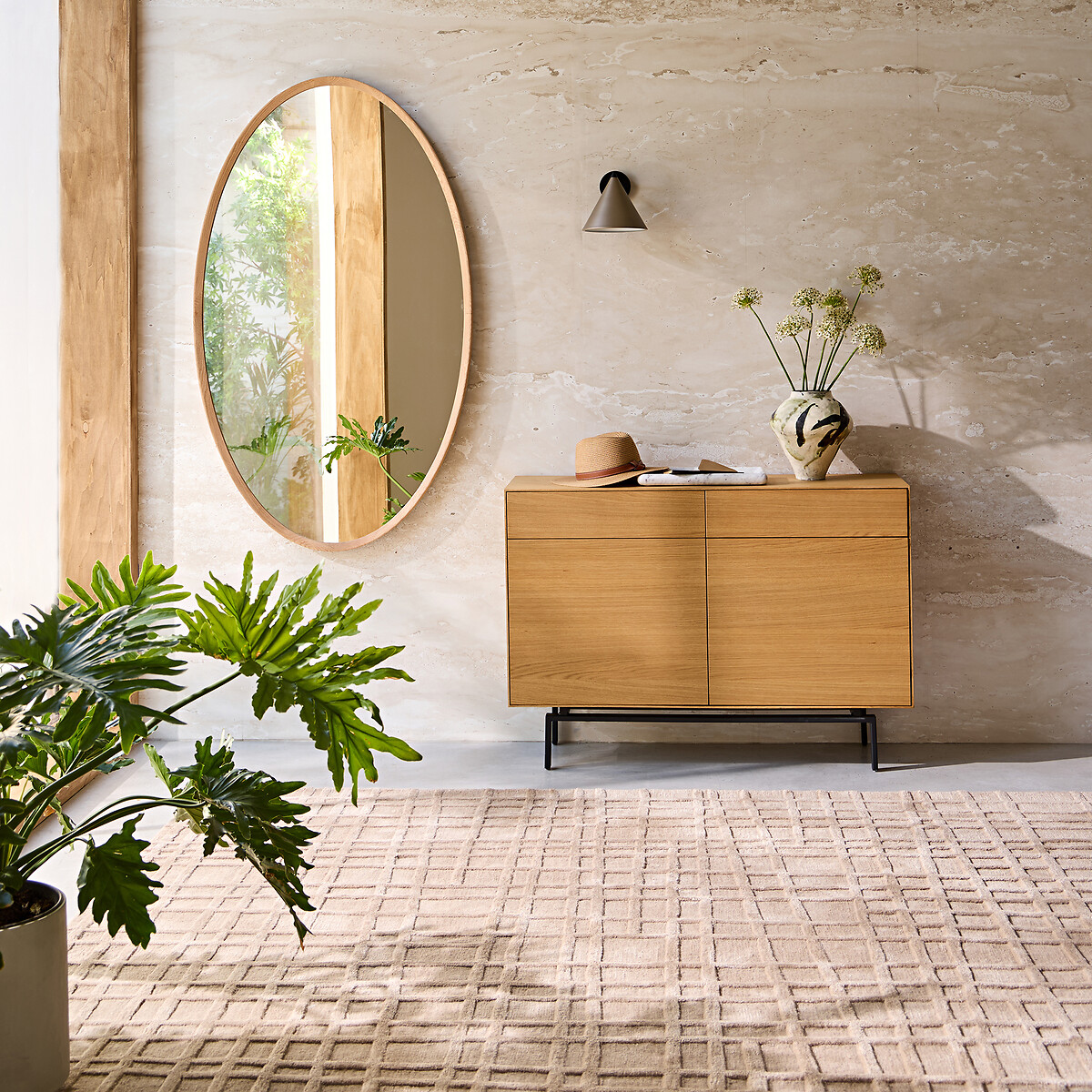 Meuble d'entrée, rangement chaussures, Oreko chêne naturel, AM.PM