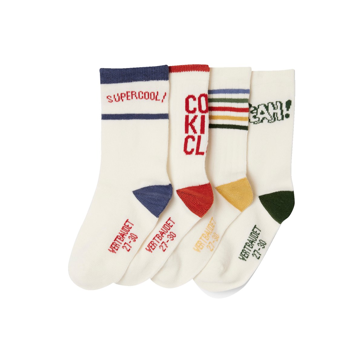 Lot de 4 paires de chaussettes sport écru, VERTBAUDET