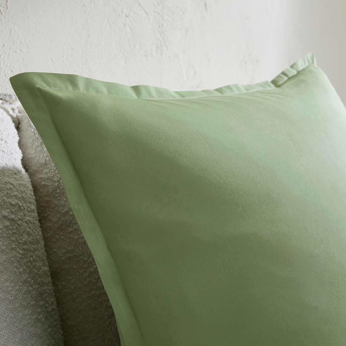 Sabbal Washed Cotton Percale 300 Thread Count Pillowcase veronese green, AM.PM