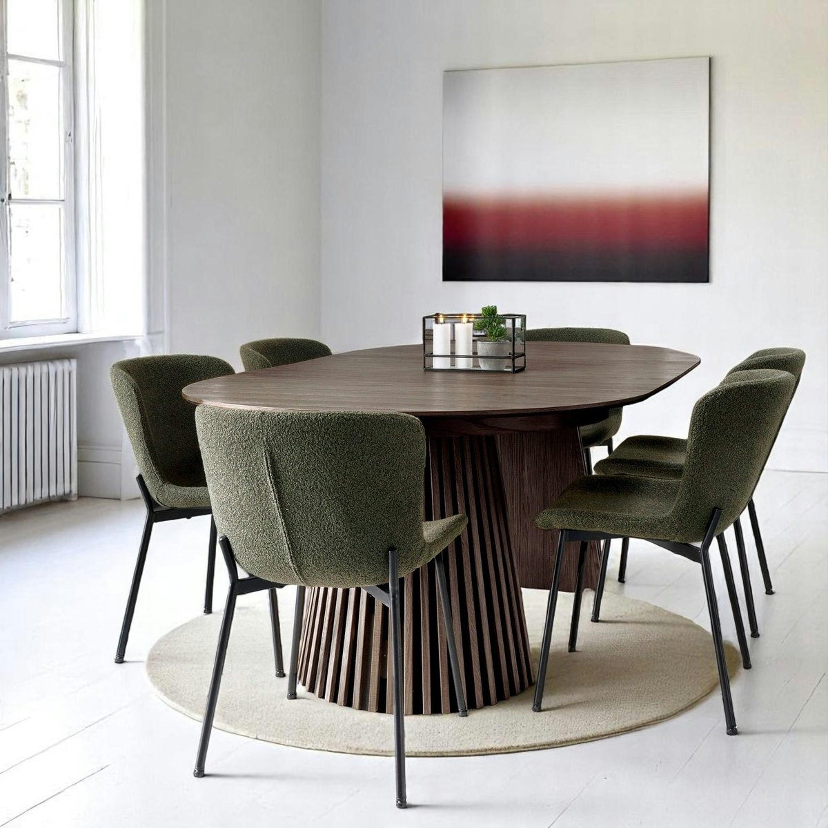Table ronde extensible avec pied baguette AMSTERDAM chêne brun (10 places), PIER IMPORT