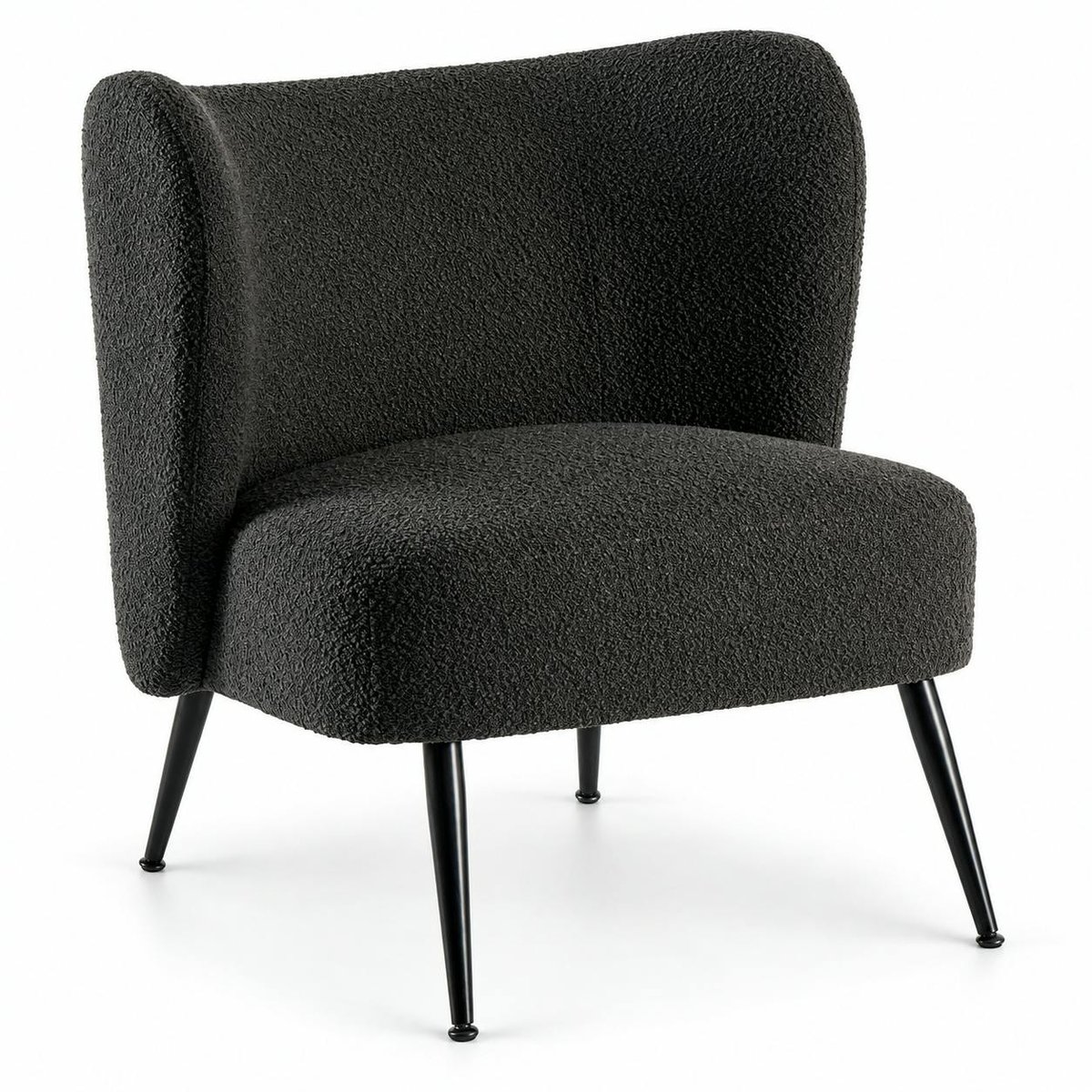 Fauteuil tissu anthracite bouclé MALMOE anthracite, PIER IMPORT