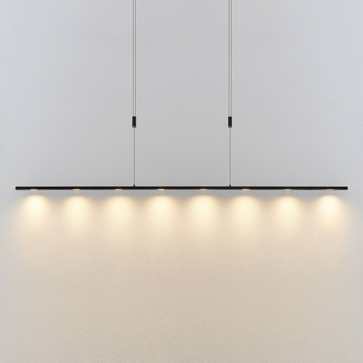Suspension en métal moderneLED, Stakato noir mat, LUCANDE