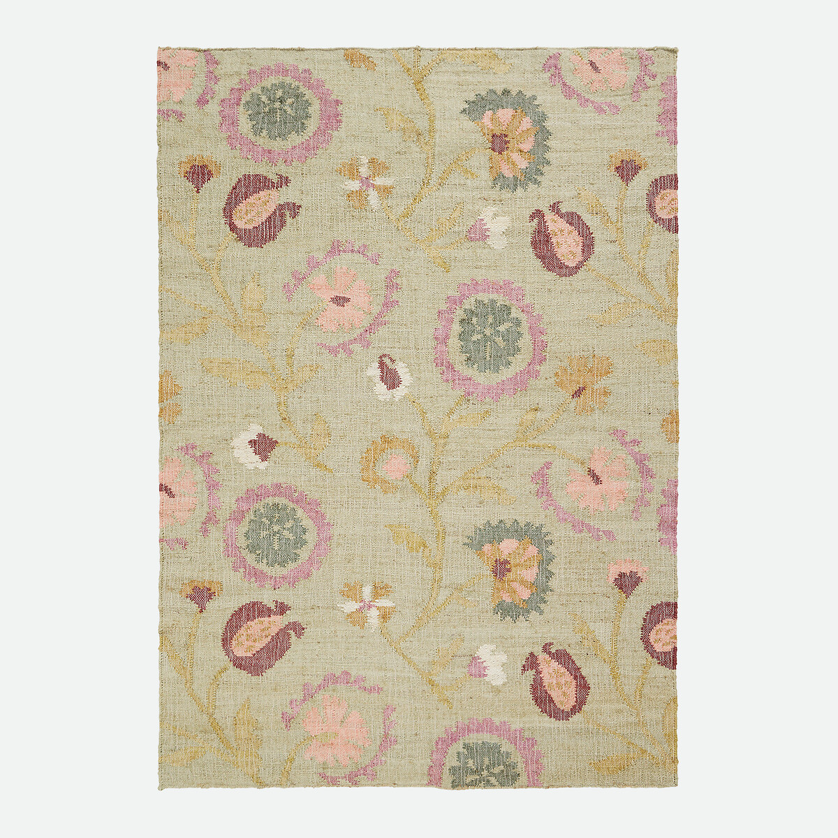Tapis motif floral, tressé main, 80% jute, IZILD multicolore, LA REDOUTE INTERIEURS