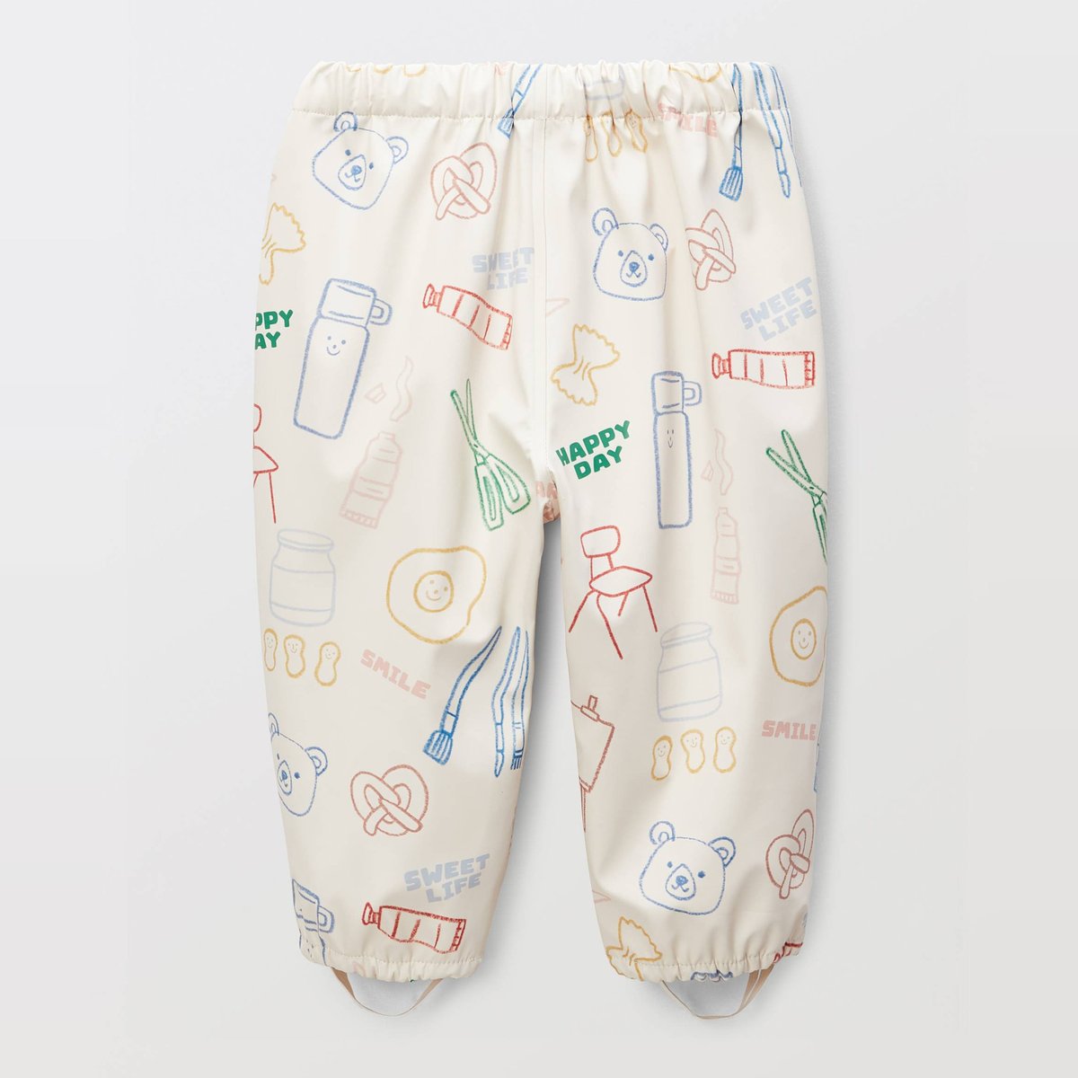 Pantalon de pluie imprimé avec rembourrage en polyester recyclé naturel, BOUT'CHOU
