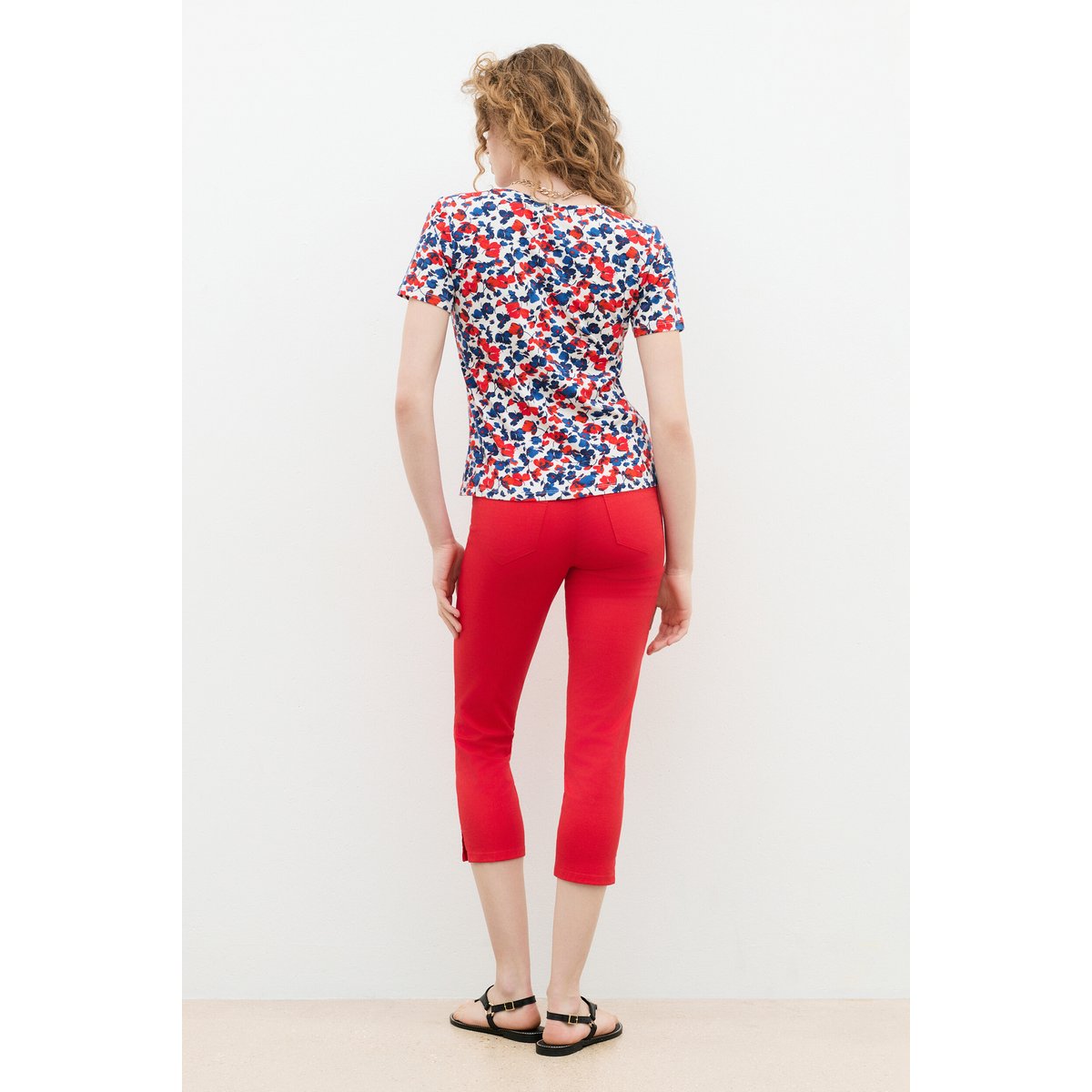 T-shirt droit col v T-SHIRT TKATIA ecru, CAROLL