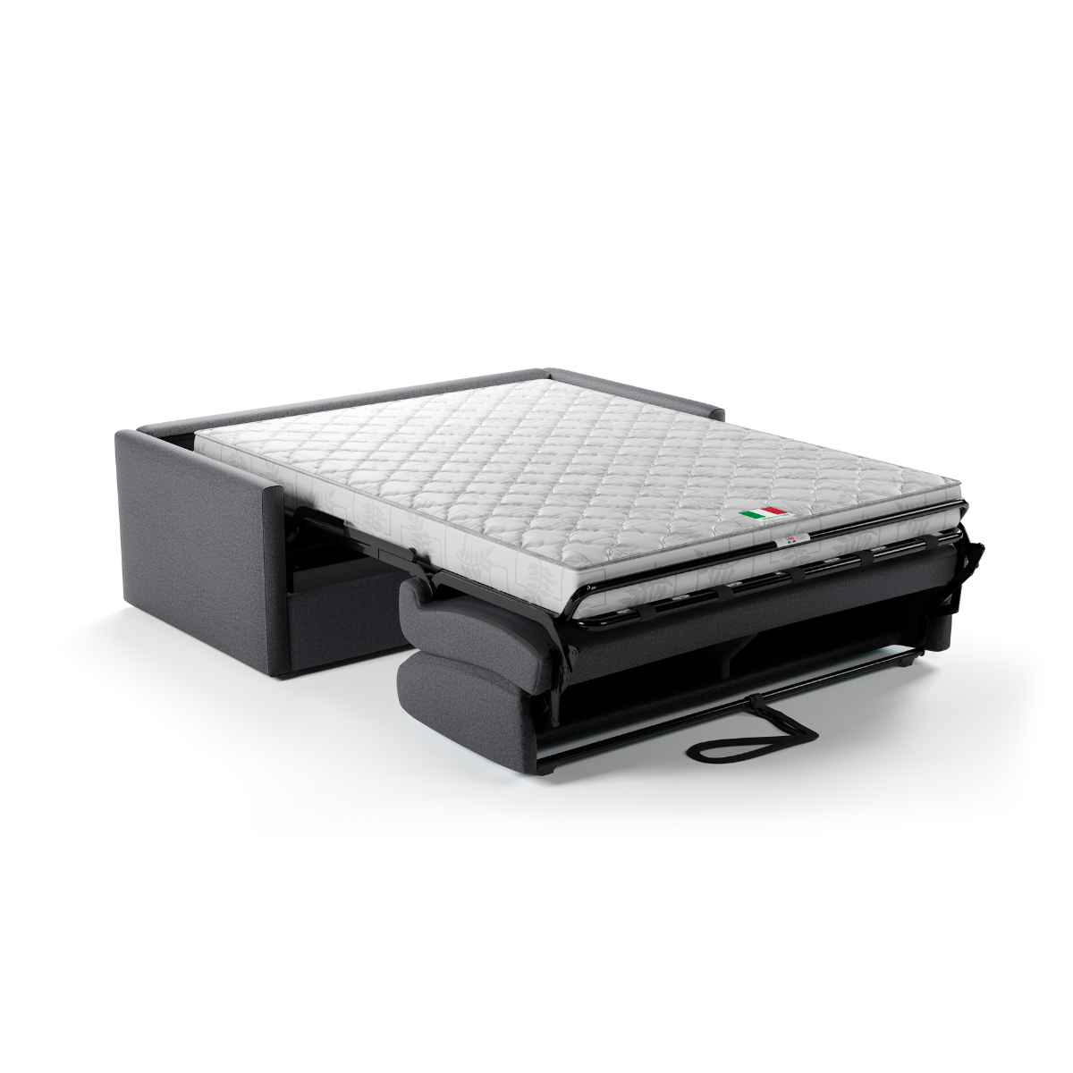 Canapé 3 places convertible en tissu Matelas 14cm - COSENZA gris, CALICOSY