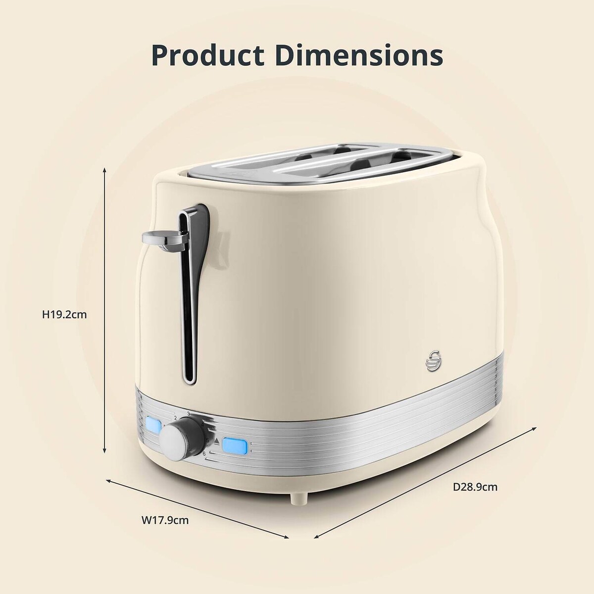 RetroRevive 2-Slice Toaster cream, SWAN