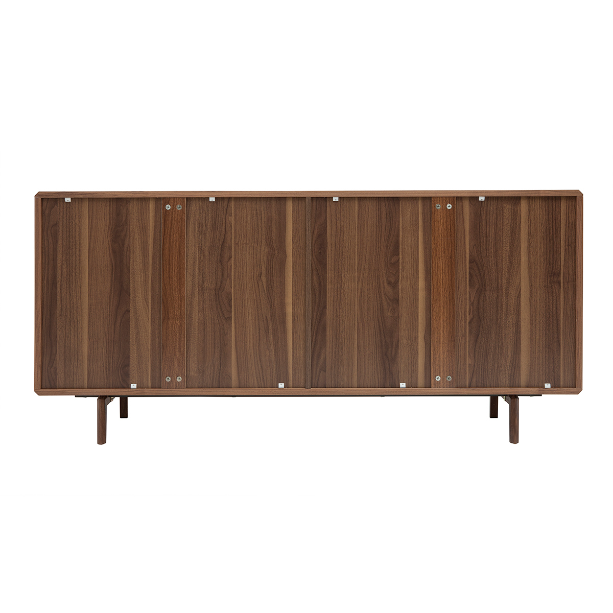Buffet vintage en bois foncé noyer 4 portes L160 cm SUVA noyer, MILIBOO