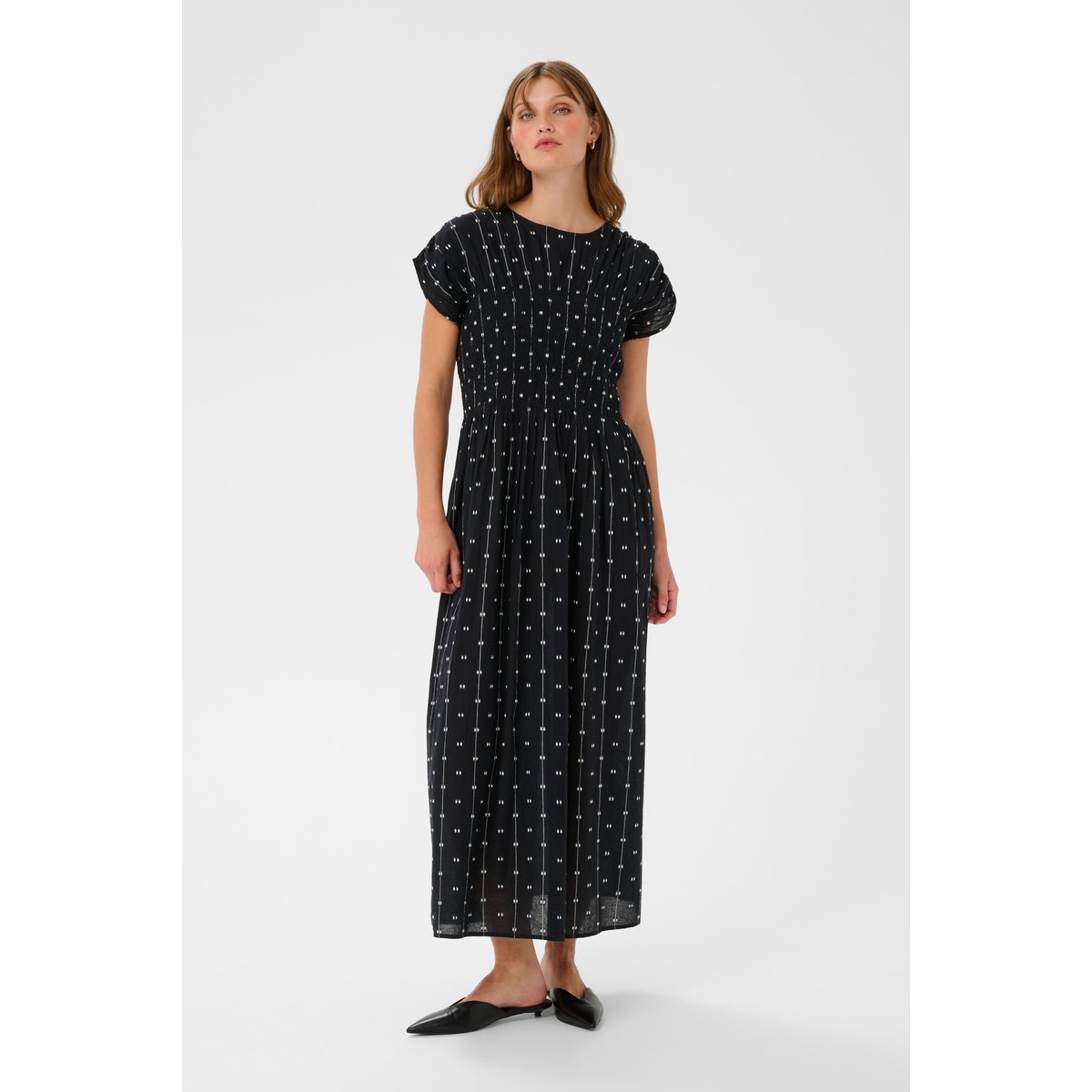 Robe noir black w white dobby, SOAKED IN LUXURY