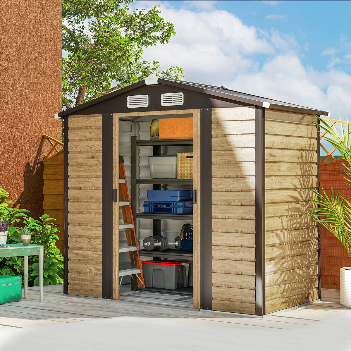 Abri de jardin beige, OUTSUNNY