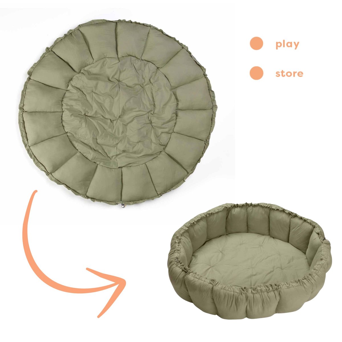 Tapis de jeu 3 en 1 Organic Coco vert, PLAY&GO