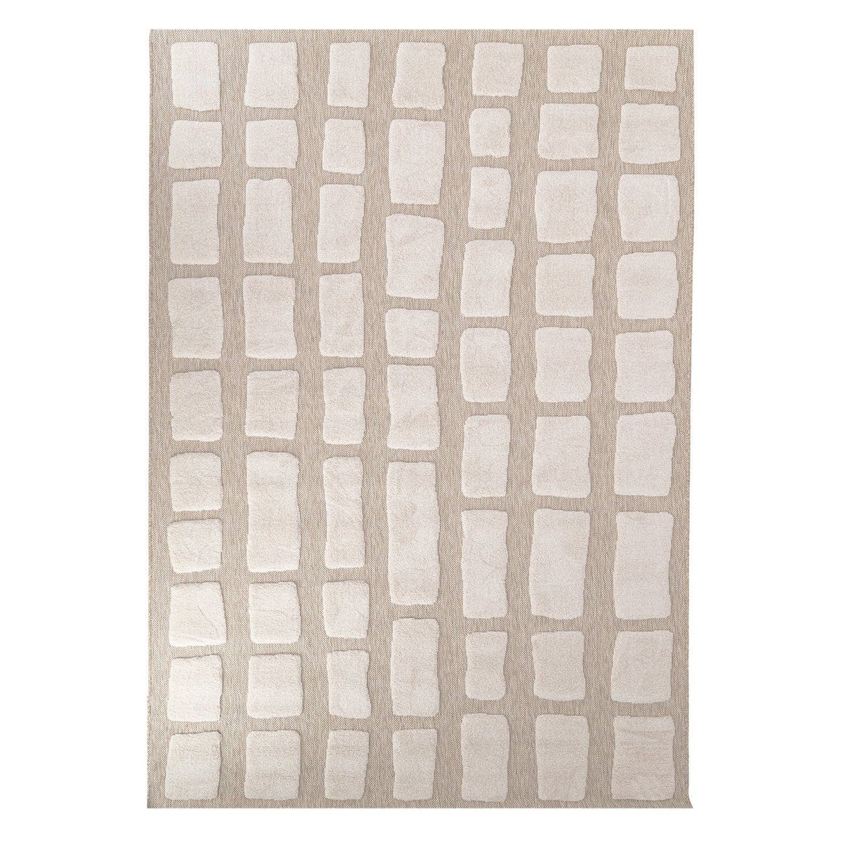 Tapis effet velours et tissage plat style slow life DUNE beige sable, AFK LIVING