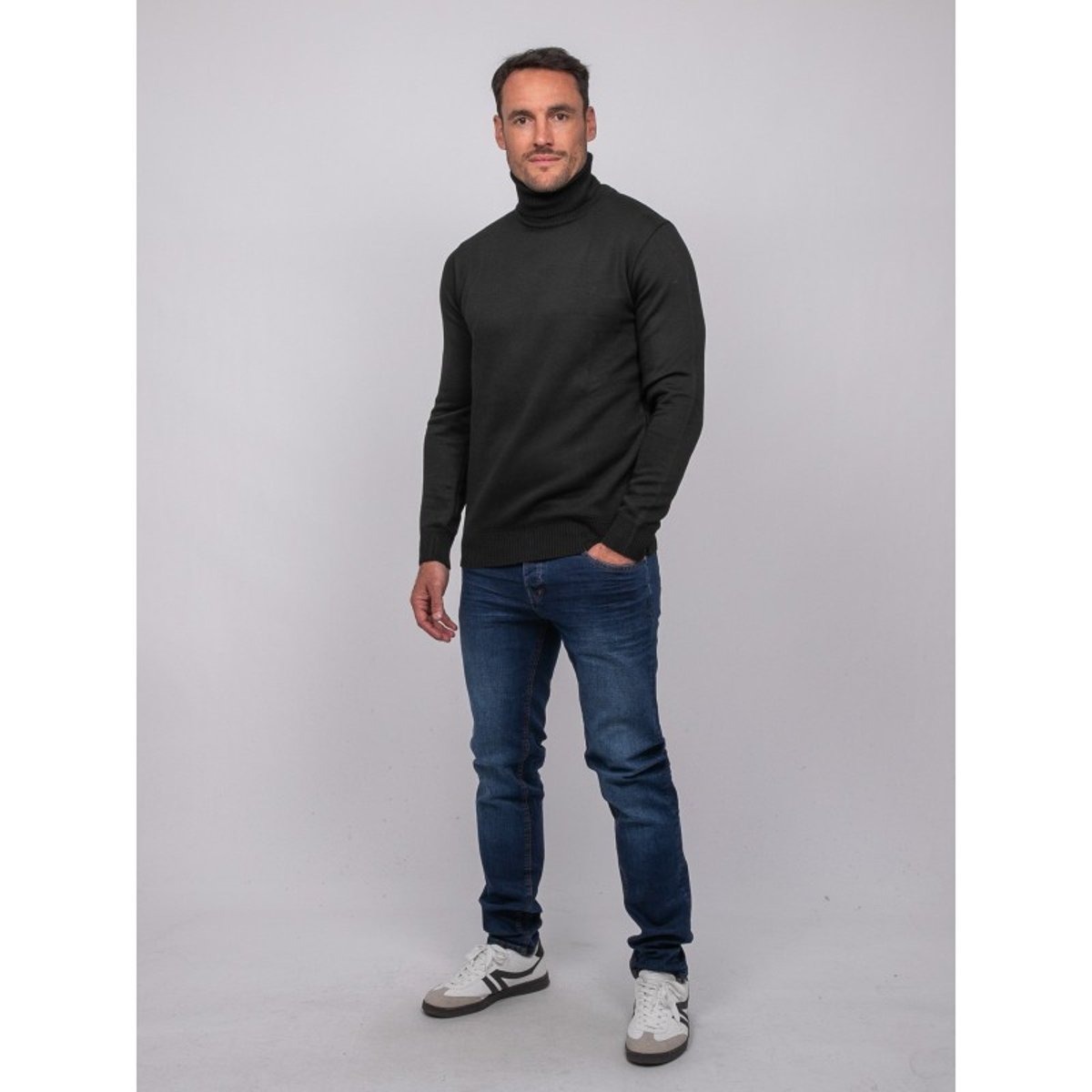 Pull Col Roulé Larlequin noir, RITCHIE