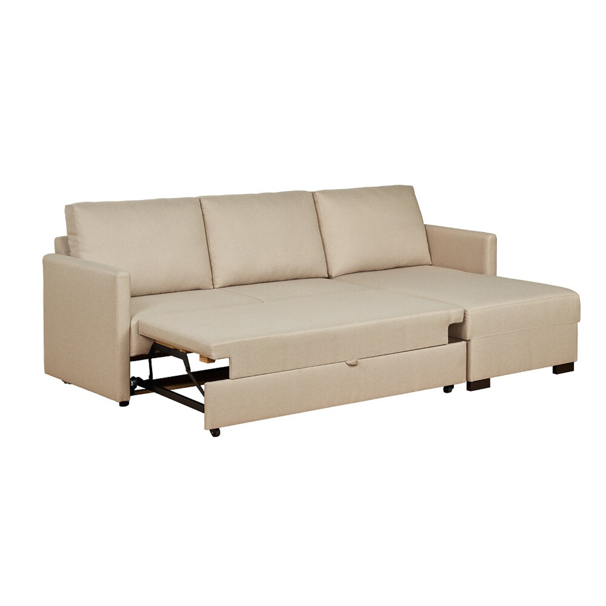 Sofá Justin, Bege, de 3 Lugares reversível, Lourini® bege, LOURINI